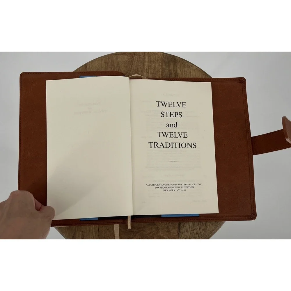 Double AA Big Book Cover & 12 Steps & 12 Traditions Books And Medallion Included